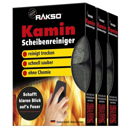 RAKSO Kaminscheibenreiniger - 6 Kaminglasreinger, 3x2 Stk. -...