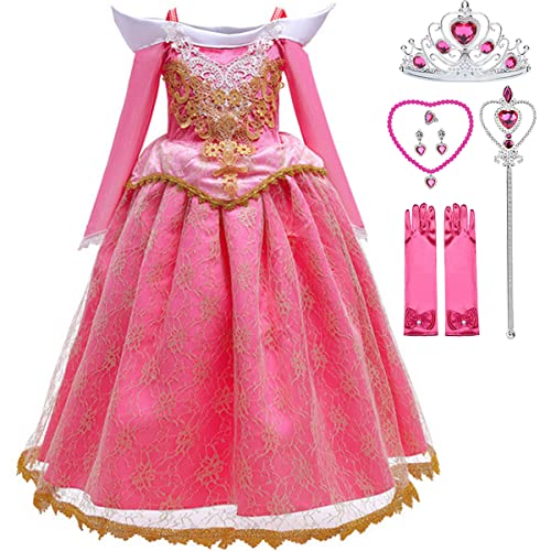 Snyemio Prinzessin Dornröschen Mädchen Kostüm Aurora Kleid...