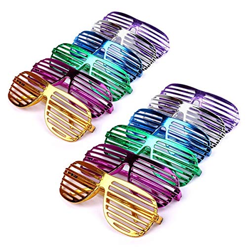 Schramm® 12 Stück Partybrille metallic 6 Farben Partybrillen...