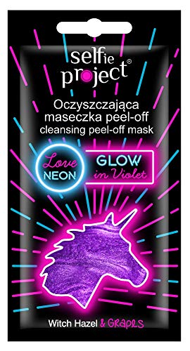 Selfie Project Cleansing Neon Peel-Off Mask #GlowInViolet, 10 ml