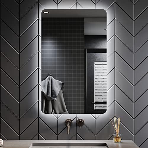 SONNI LED Badspiegel 80x50 cm Badezimmerspiegel mit Beleuchtung...
