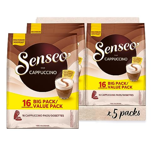 Senseo Pads Cappuccino, 16 Kaffeepads, 5 x 16 Getränke in der...