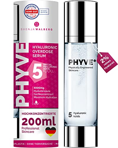 Hyaluron Serum hochdosiert PHYVE 200 ml, VEGANES...