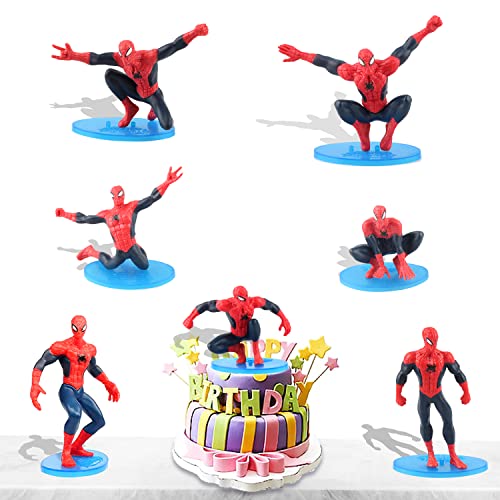 7 Pcs Spider Cake Topper, Avengers Mini Figuren Set Spider Boy...