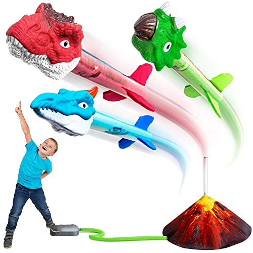 Dino Raketen Spielzeug für Kinder - Outdoor Spielzeug ab 5 Jahre...