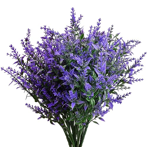 12 Bündel Künstliche Lavendel Blumen, Kunstblumen für Außen,...