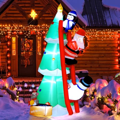 210cm Aufblasbare Weihnachtsdeko Aussen mit LED Beleuchtung,XXL...
