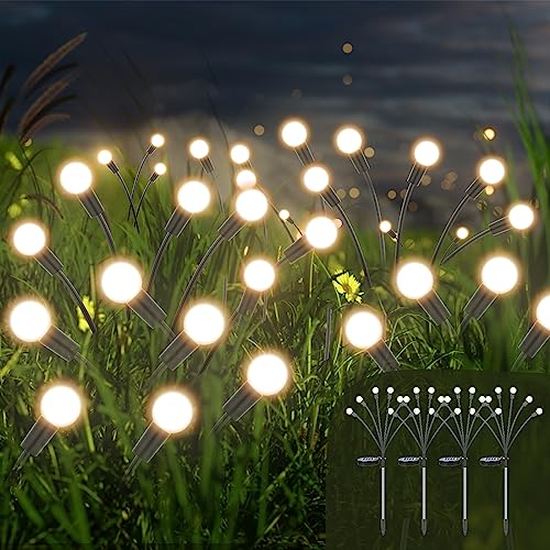 Firefly Solar Gartenleuchten,4 Stück Glühwürmchen Lichter...