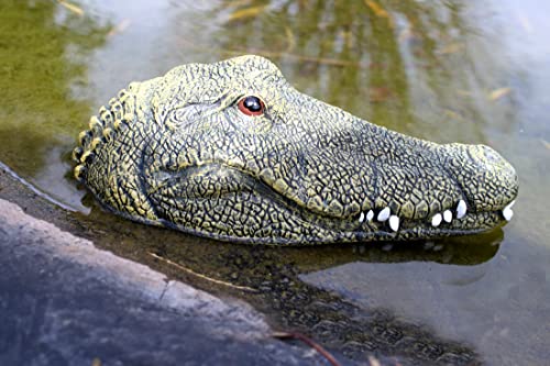 LB H&F Teichfigur Krokodil Kopf Schwimmtier Alligator Dekofigur...