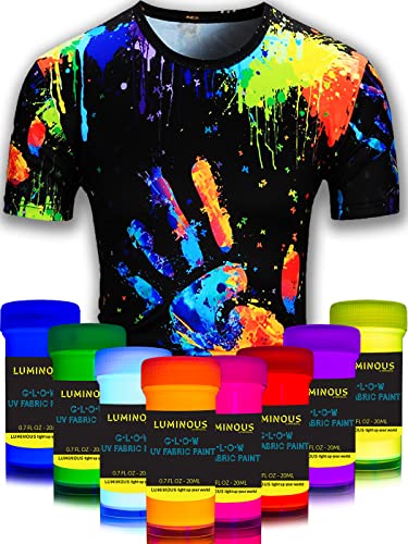 individuall UV Textilfarben Neon Set | 8 Waschfeste...