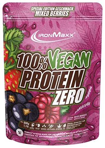IronMaxx 100% Vegan Protein Zero - Mixed Berries 500g |...