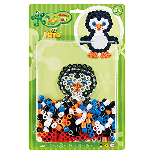 Hama Perlen 8938 Set Pinguin mit ca. 250 bunten Maxi Bügelperlen...