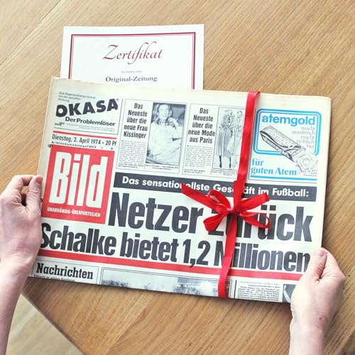 Zeitung vom Tag der Geburt 1954 - historische Zeitung als...