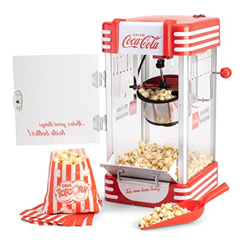 Salco Coca-Cola Popcornmaschine, Popcorn Maker SNP-27CC, Rot,...