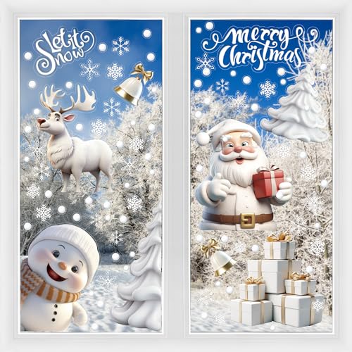 DERAYEE 8 Stück Weißer Weihnachtsfensterbilder（21x28cm)...