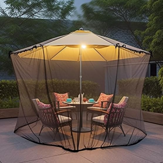 SESAMIS Premium Terrassen-Sonnenschirm-Mückennetz (475 * 230cm)...