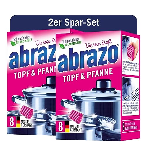 abrazo Topf & Pfanne - 16 Reinigungskissen, 2x8 Stk. für Töpfe...