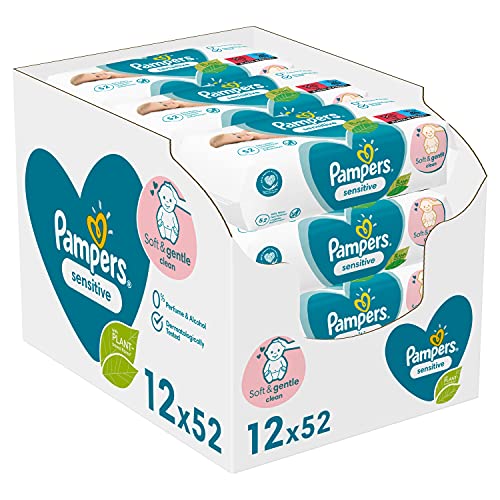 Pampers Sensitive Baby Feuchttücher, 624 Tücher (12 x 52), ohne...