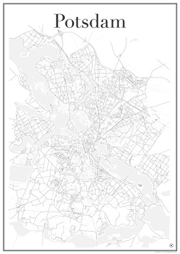 gridlines Potsdam Poster — Stadtplan, Stadtkarte, Plakat,...
