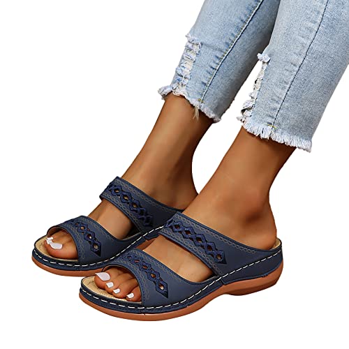 Sandalen Damen Mit Absatz Elegante Vintage Hausschuhe Sommer...