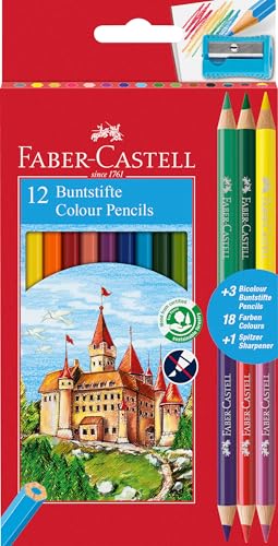 Faber-Castell 110312 - Buntstifte Set für Kinder und Erwachsene,...