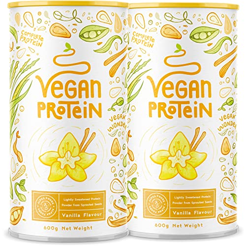 Veganes Proteinpulver - 1200g Vanille Eiweißpulver - 22g Protein...