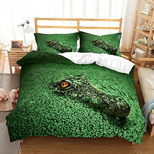 3D See Krokodil Frosch Tier Wald Bettbezug Set mit...