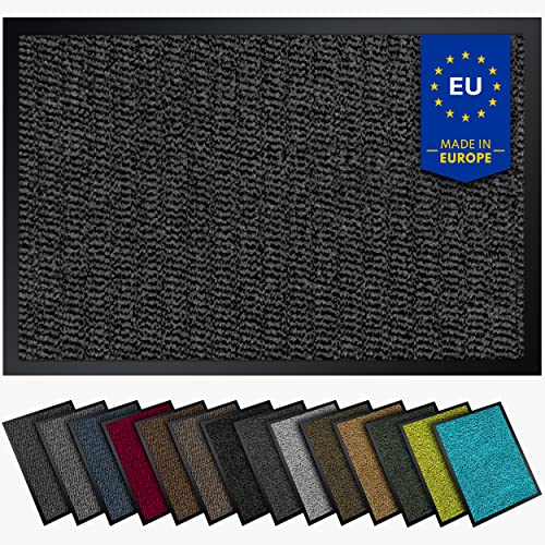 Gentle North Hochwertige Fußmatte grau schwarz 90x150cm groß...
