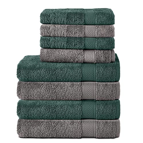Komfortec 8er Handtuch Set aus 100% Baumwolle, 4 Badetücher...